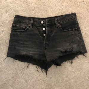 Levi’s black denim shorts